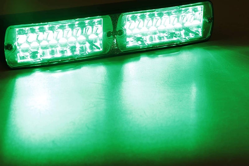 XTAUTO LED Emergency Warning Light 16 LED High Intensity Windshield Hazard Warning Flashing Strobe Law Enforcement Interior Roof Dash Windshield Lamp Lights with Suction Cups for Car Truck Green - Image 5